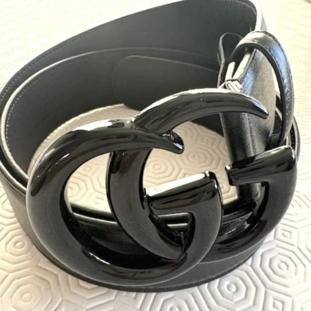 Gucci Signature GG Marmont Buckle Leather Belt